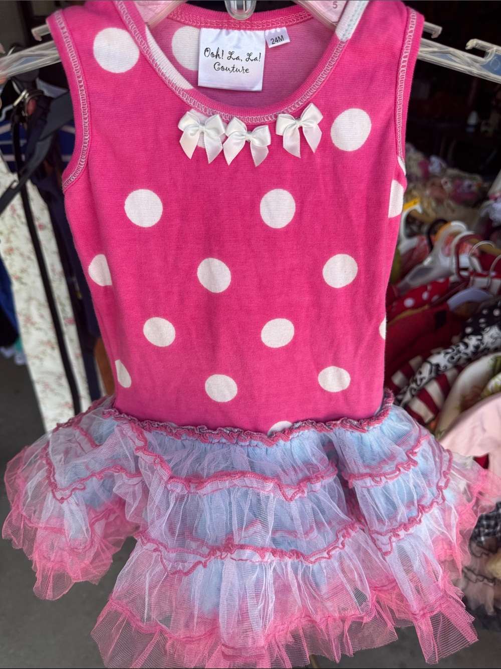 Ooh! La, La! Couture Hot Pink and White Polka Dot Tutu Dress
